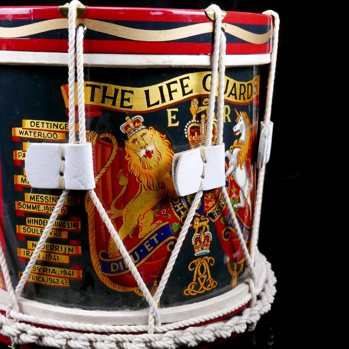 An Elizabeth II Life Guards Presentation Side Drum, 1980