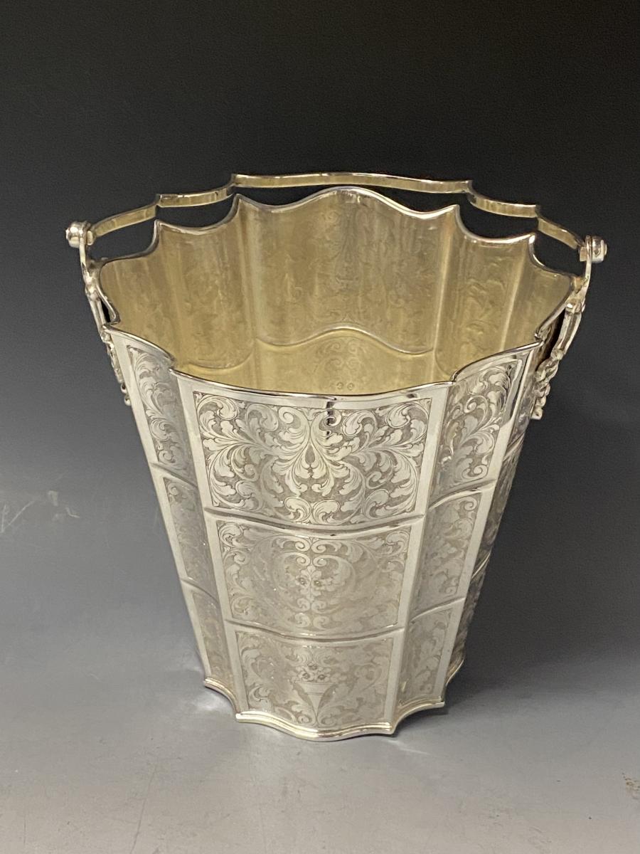 Sterling silver wine bucket cooler IMA de Guercia Italy