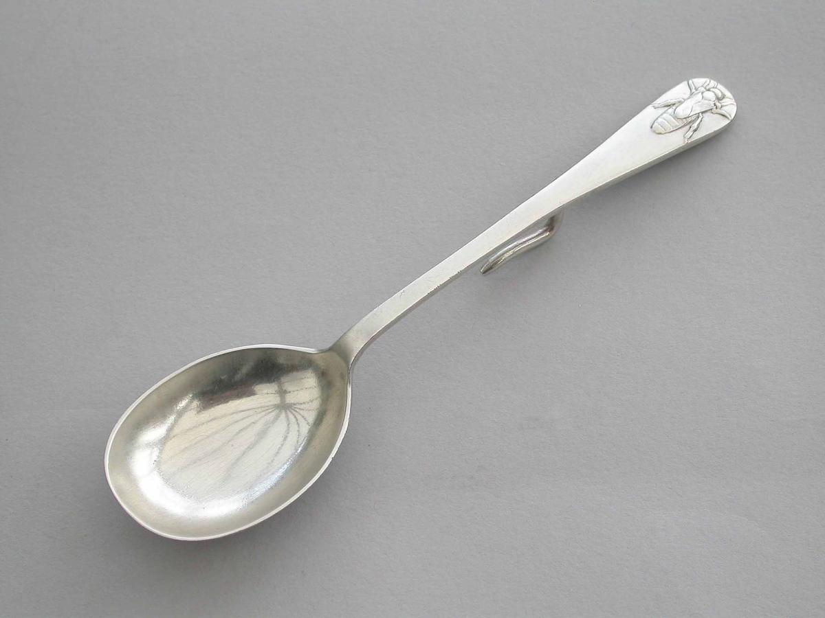 Modern Silver Honey Spoon