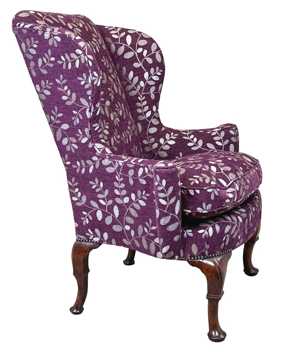 Queen Anne Period Walnut Wing Armchair