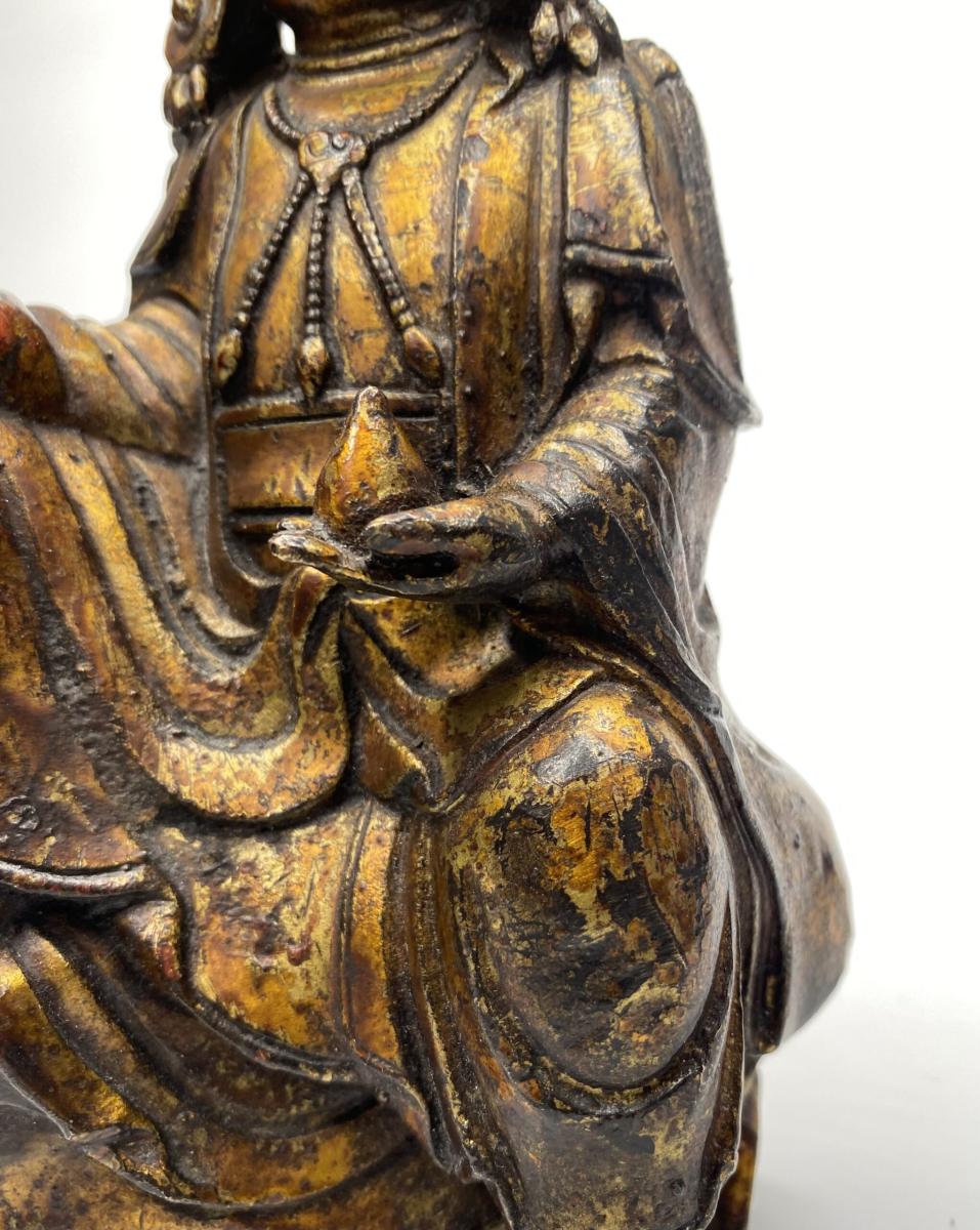Chinese gilt bronze Guanyin