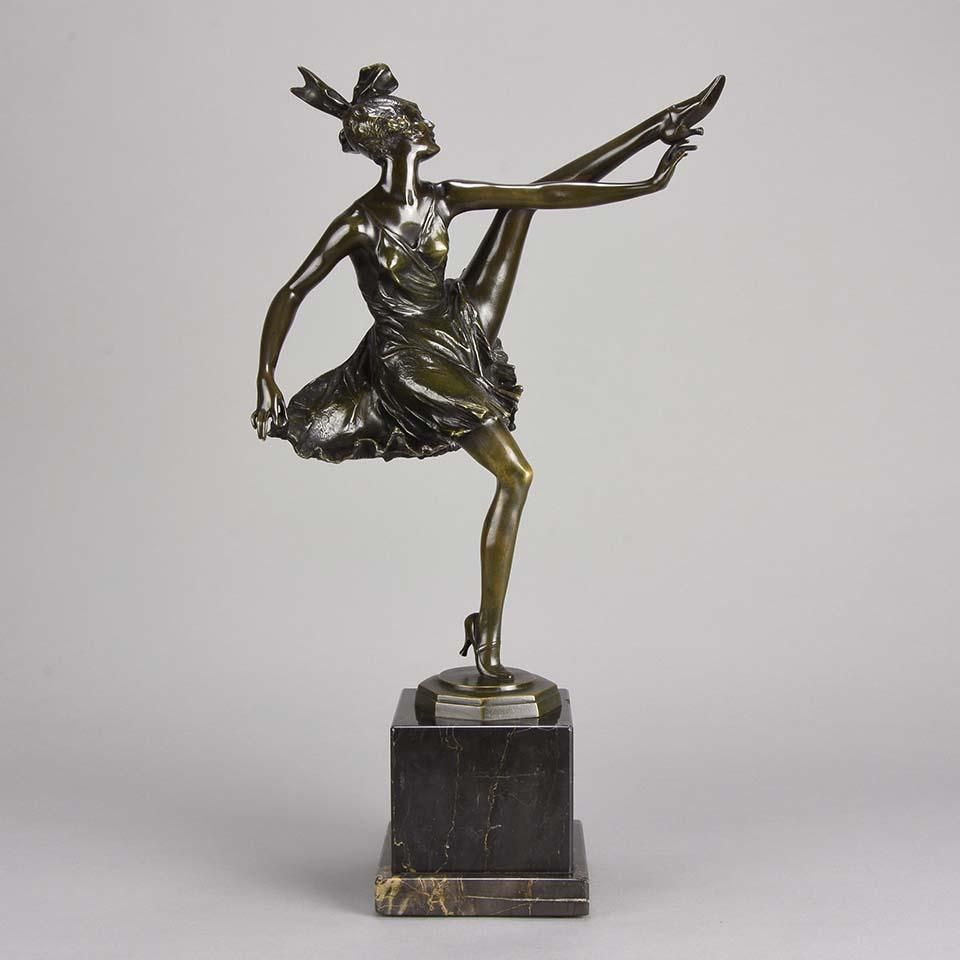 Early 20th Century Art Deco Bronze entitled "High Kick" by Bruno Zach