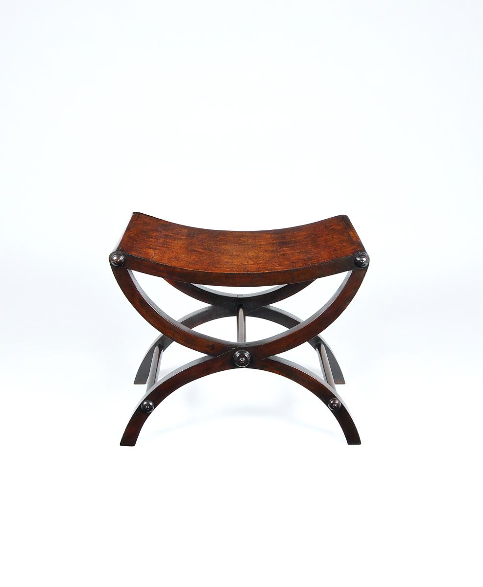 A Fine George III Period Mahogany X Framed Stool