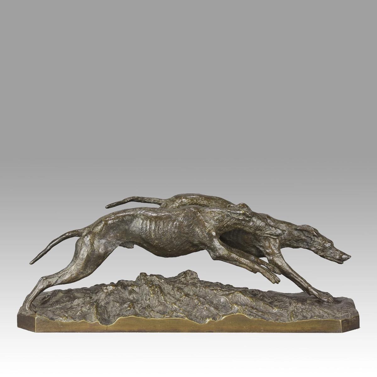 French 19th Century Animalier Bronze entitled "Lévriers de Course" By Christophe Fratin