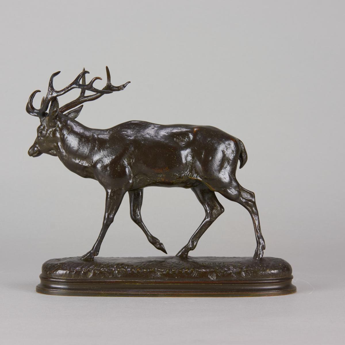 19th Century Animalier Bronze entitled "Cerf qui Marche" by A L Barye