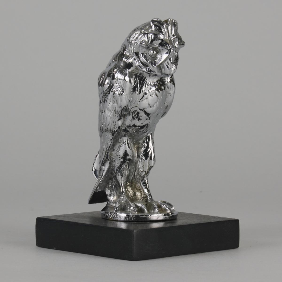 Nickel Plated Car Mascot entitled "Standing Owl"