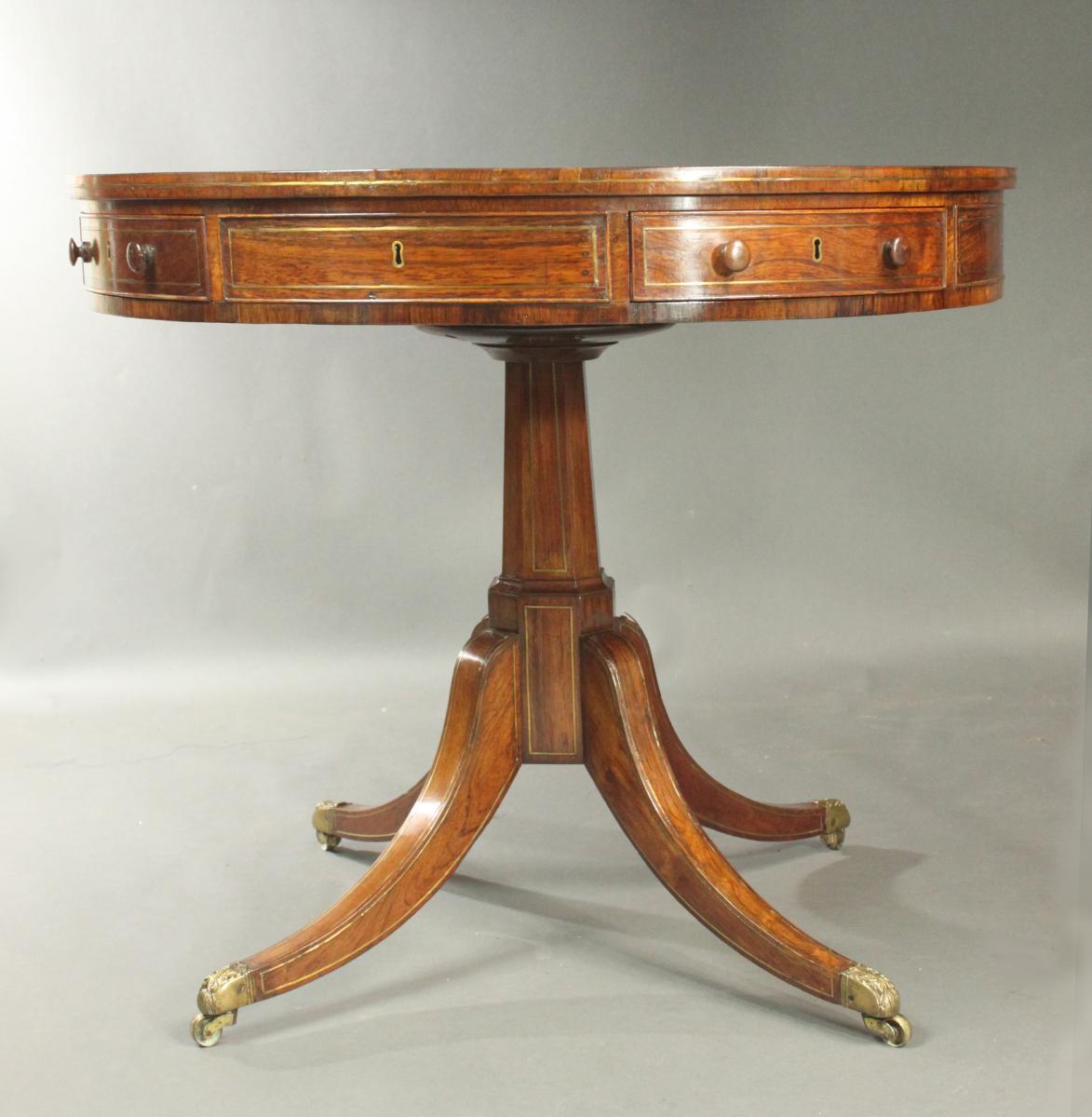 Regency rosewood drum table