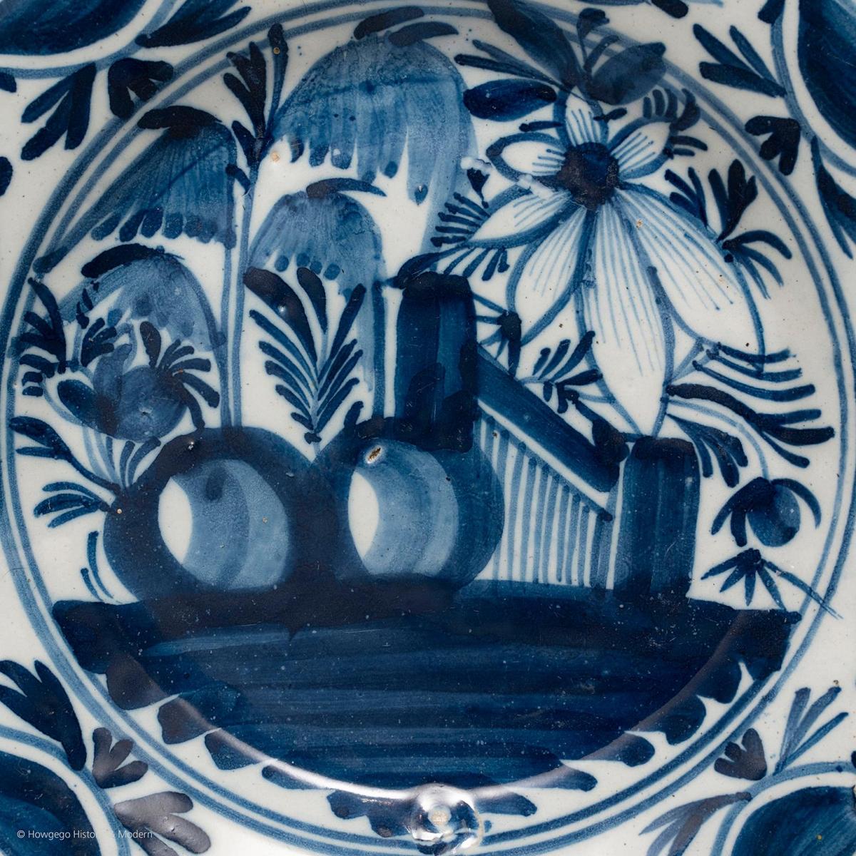 Dutch delftware plate, circa 1740