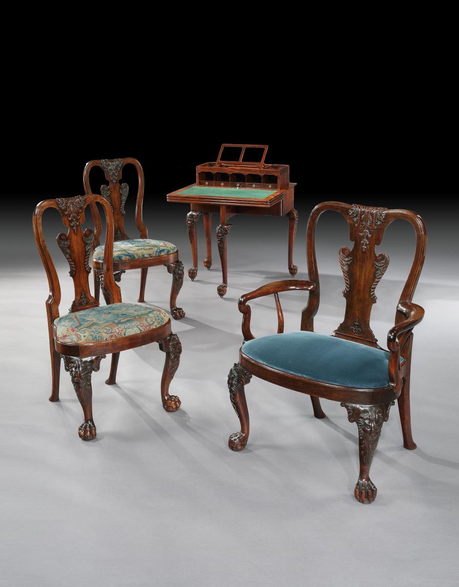 Chinese Export Carved Huang Huali Suite of Furniture