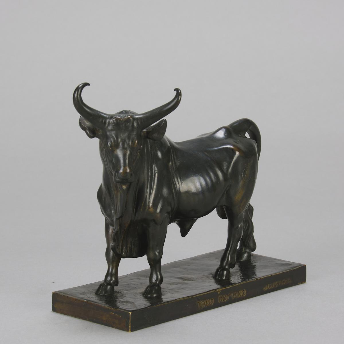 19th Century French Animalier Bronze entitled "Taureau Romano" by Jean-Baptiste Clesinger
