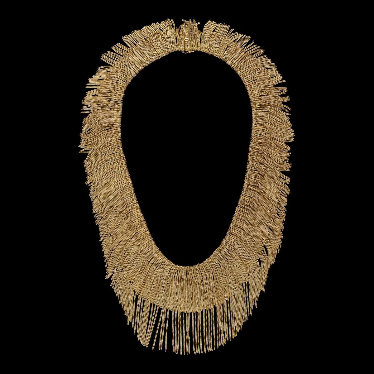 Tiffany & Co 18ct Yellow Gold Double Layer Fringe Necklace Circa 1970s Italian