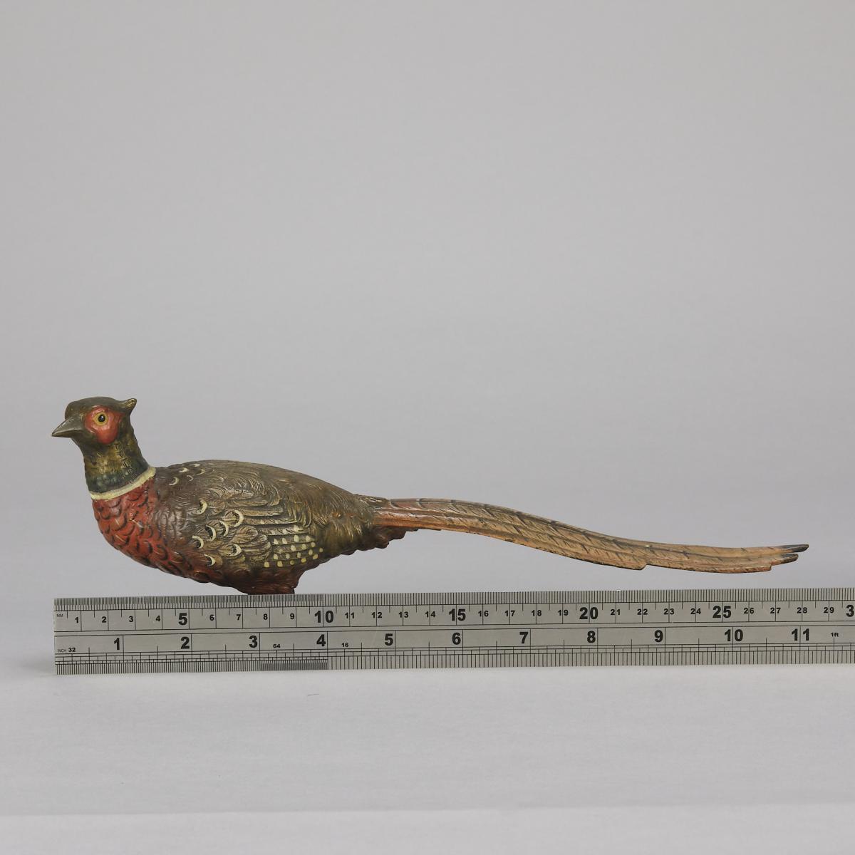 Early 20th Century Cold-Painted Austrian Bronze entitled "Pheasant" by Franz Bergman
