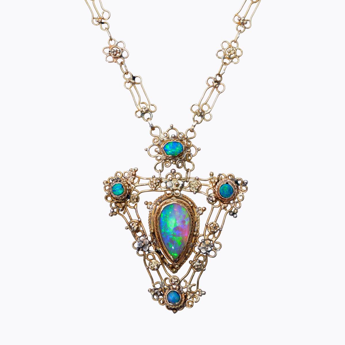 gold and opal necklace