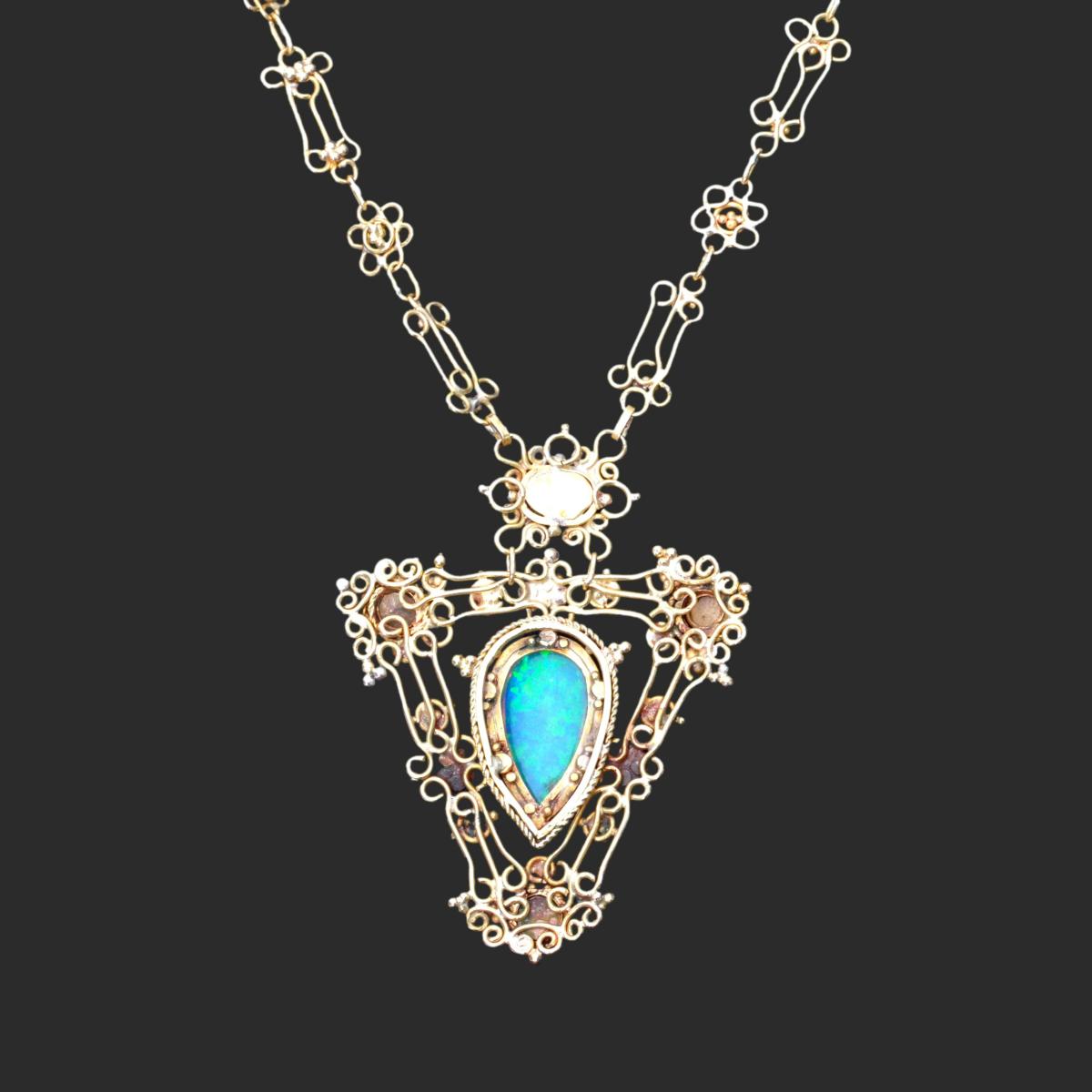 gold and opal necklace