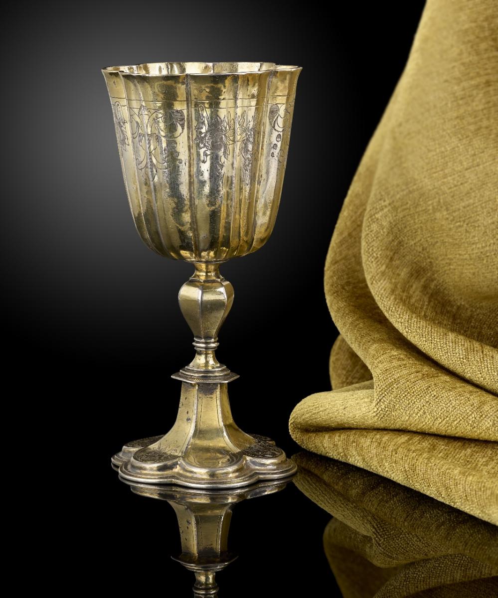 Silver gilt wine cup, German or Swiss circa 1630