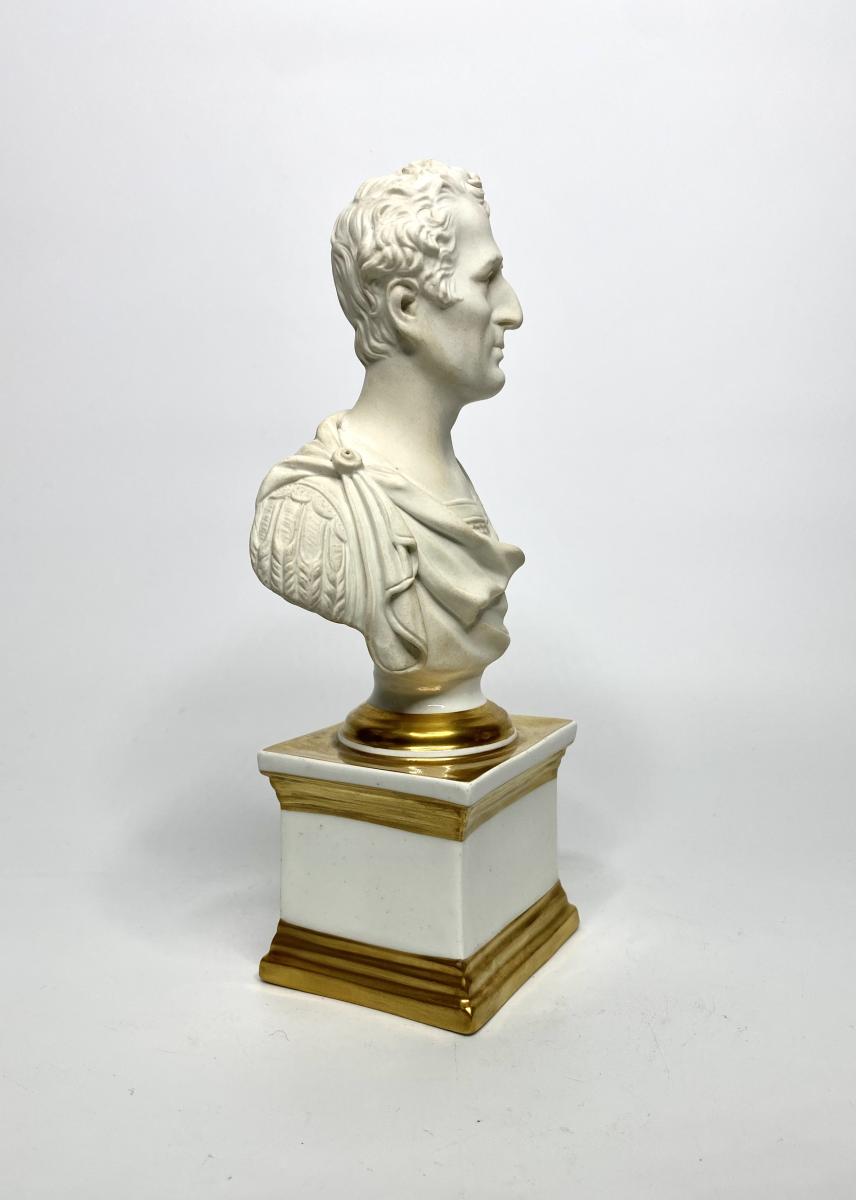 Duke of Wellington. Samuel Alcock biscuit porcelain bust, circa 1835