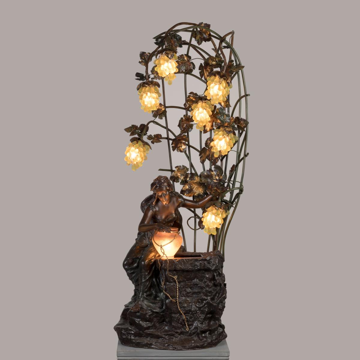 A Large Art Nouveau Figural Lamp By Luigi Betti