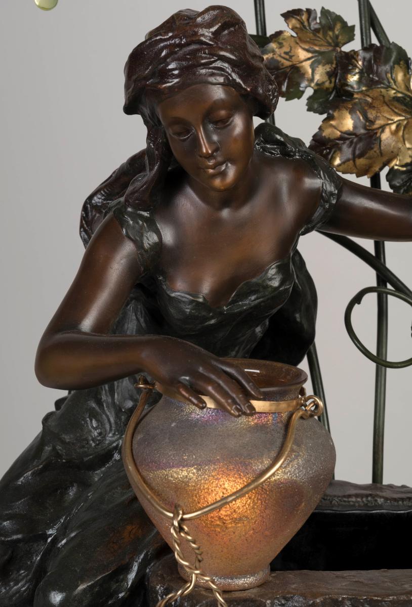 A Large Art Nouveau Figural Lamp By Luigi Betti