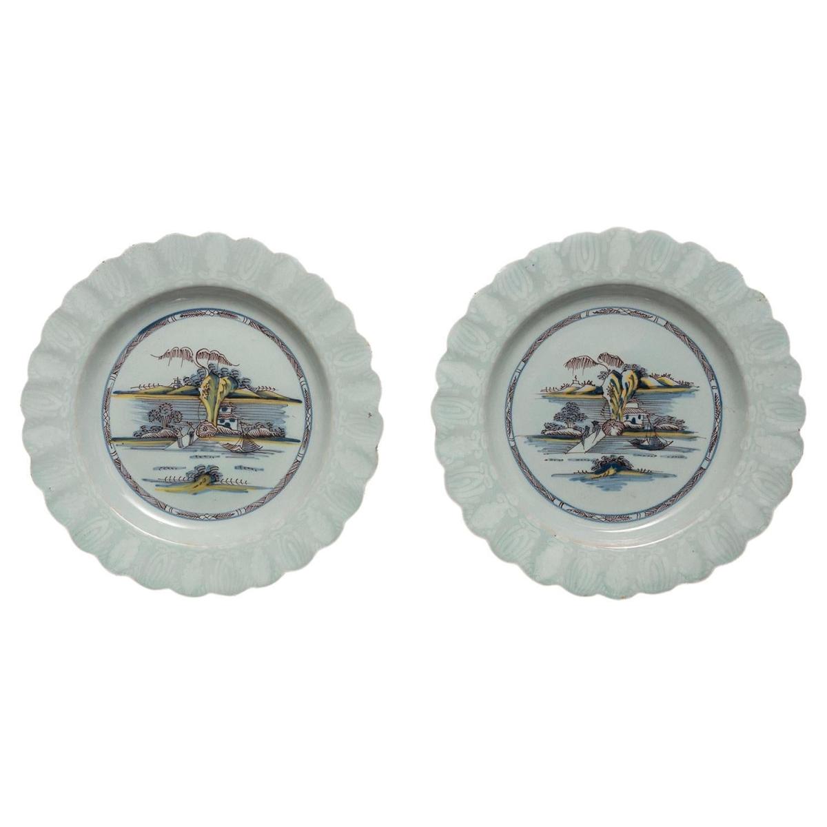  Pair of Redcliff Bristol Delftware Plates