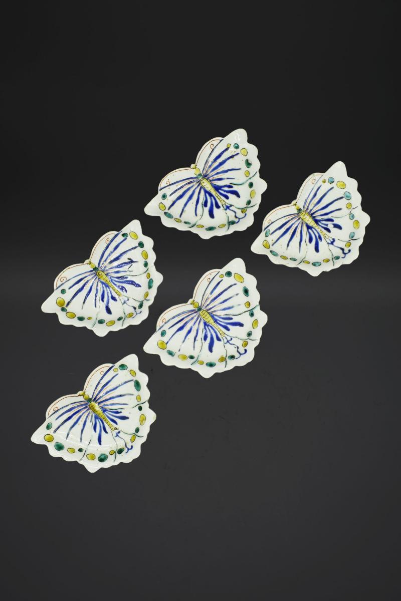 Set Of 5 Open-Winged Butterfly Dishes