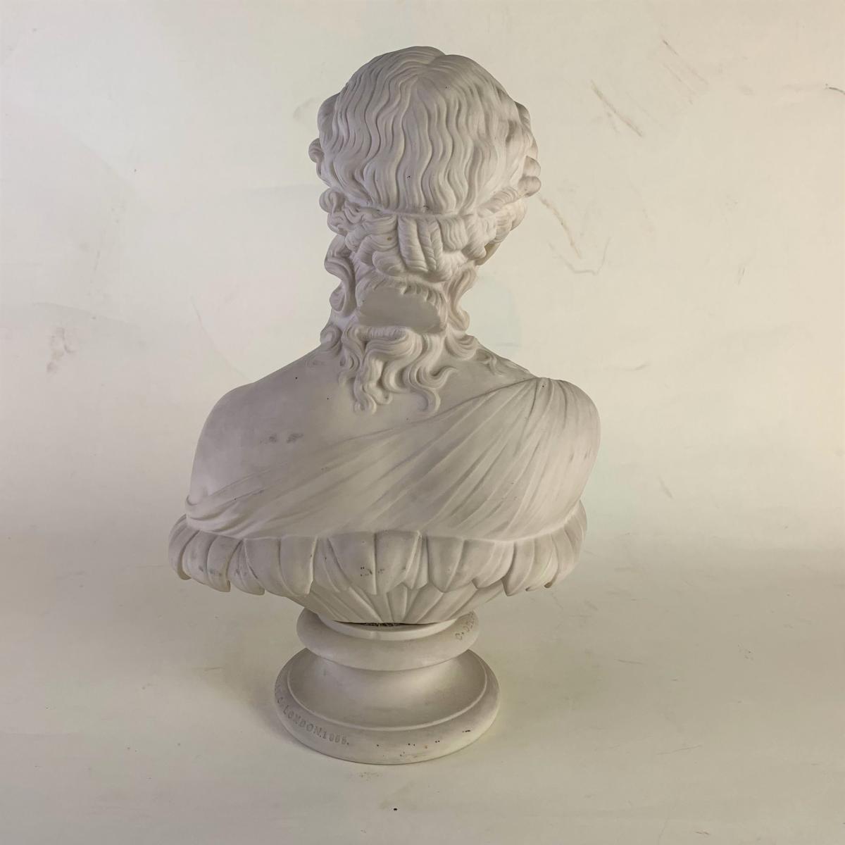 Parian Ware Bust Titled Clytie, Sculpted by C. Delpech