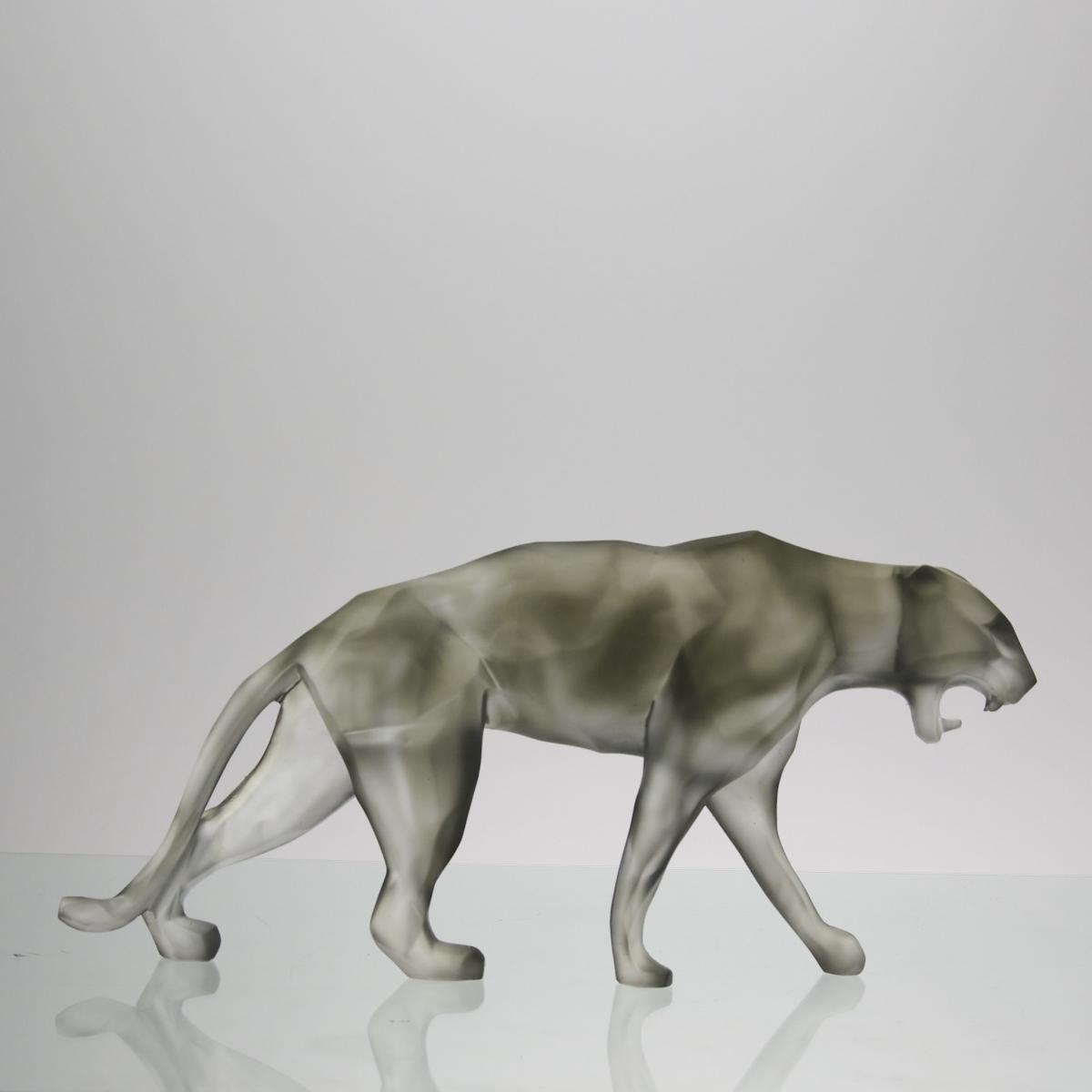 Limited Edition Contemporary Glass Sculpture "Wild Panther" by Richard Orlinski for Daum