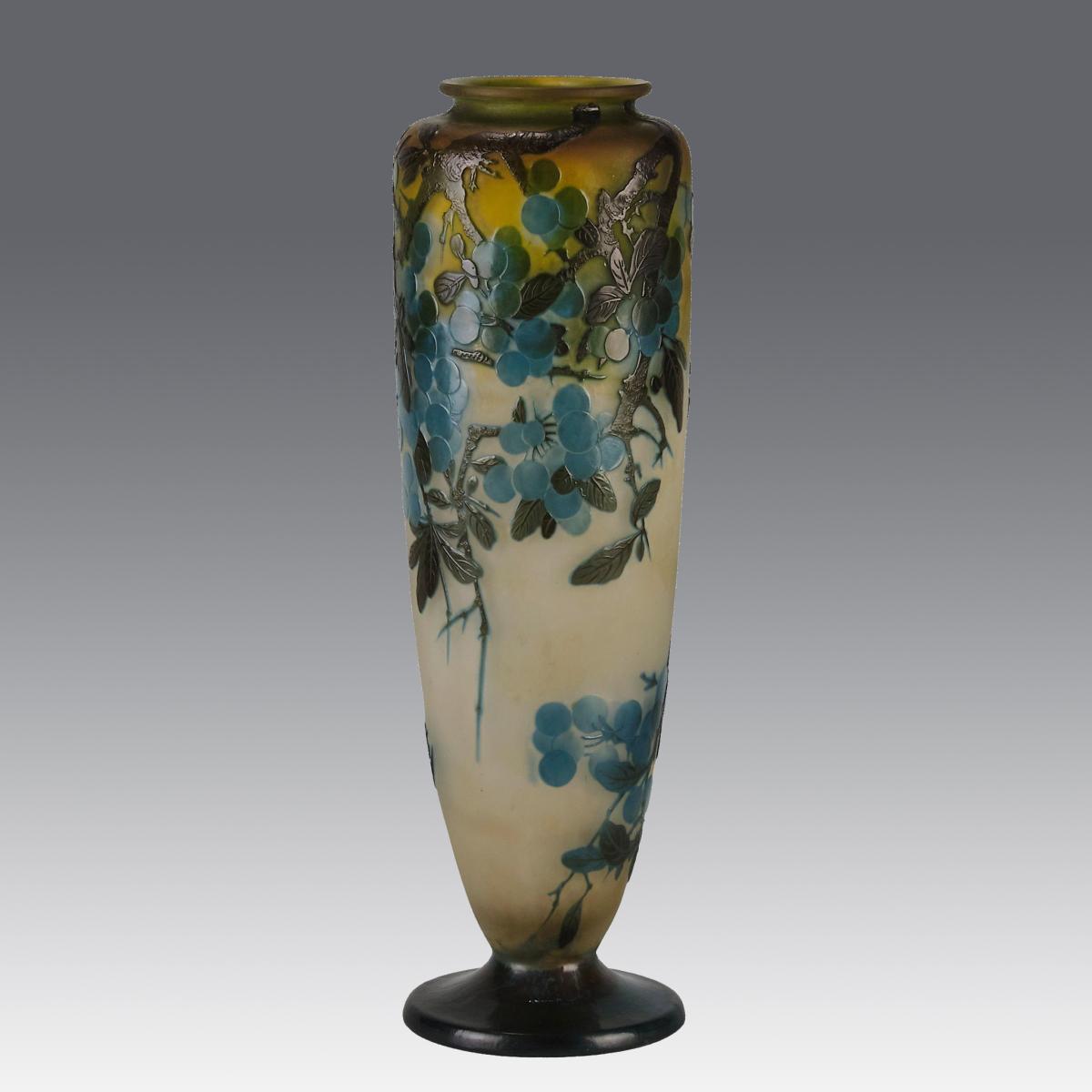 Early 20th Century Art Nouveau Vase entitled "Fruiting Sloe Berries" by Emile Gallé