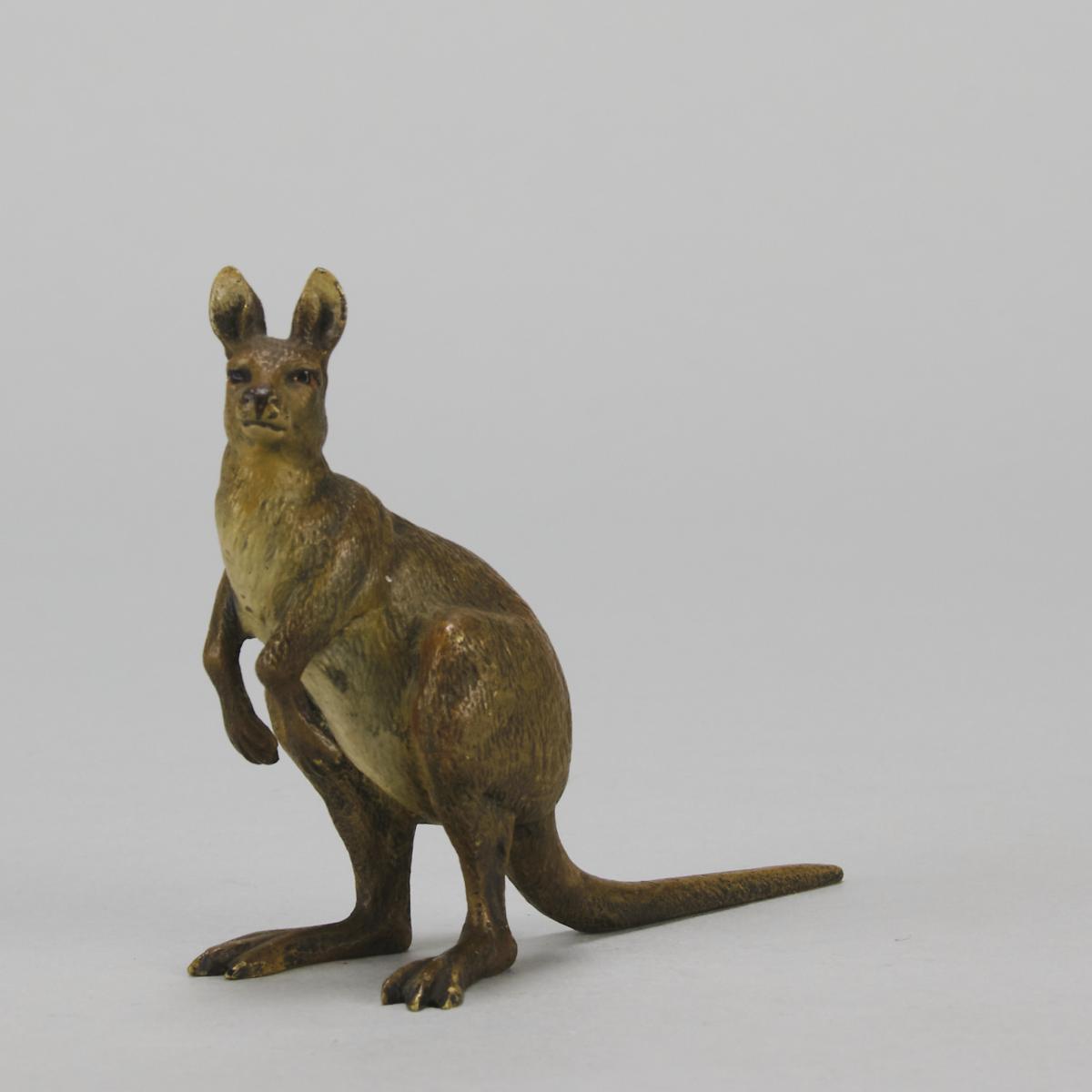 Classical Orientalist Cold-Painted Bronze entitled "Kangaroo" by Franz Bergman