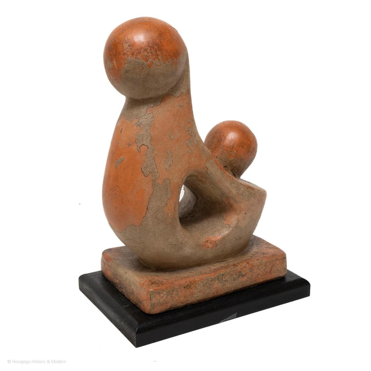 Mother and Child Terracotta Sculpture