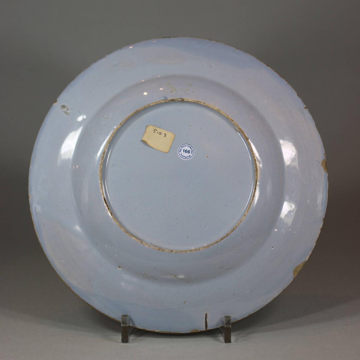 Reverse of Bristol blue and white plate