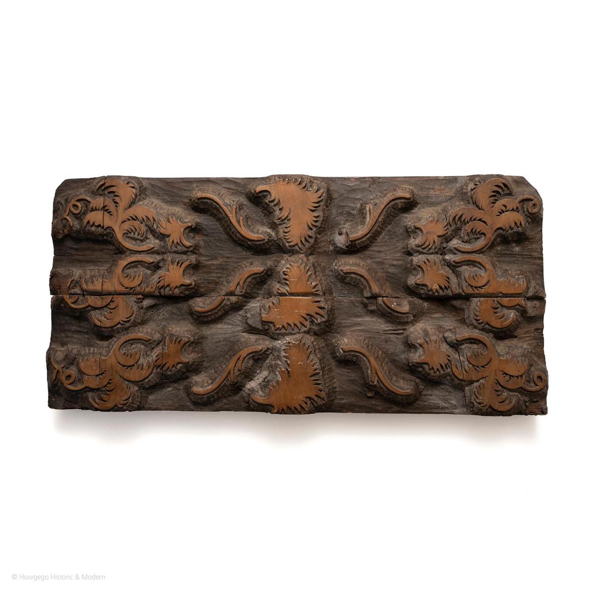 Oak Wallpaper Printing Block, Circa 1820 | BADA
