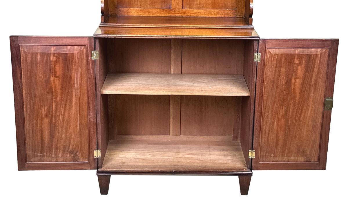 Small Regency Mahogany Bookcase On Cupboard