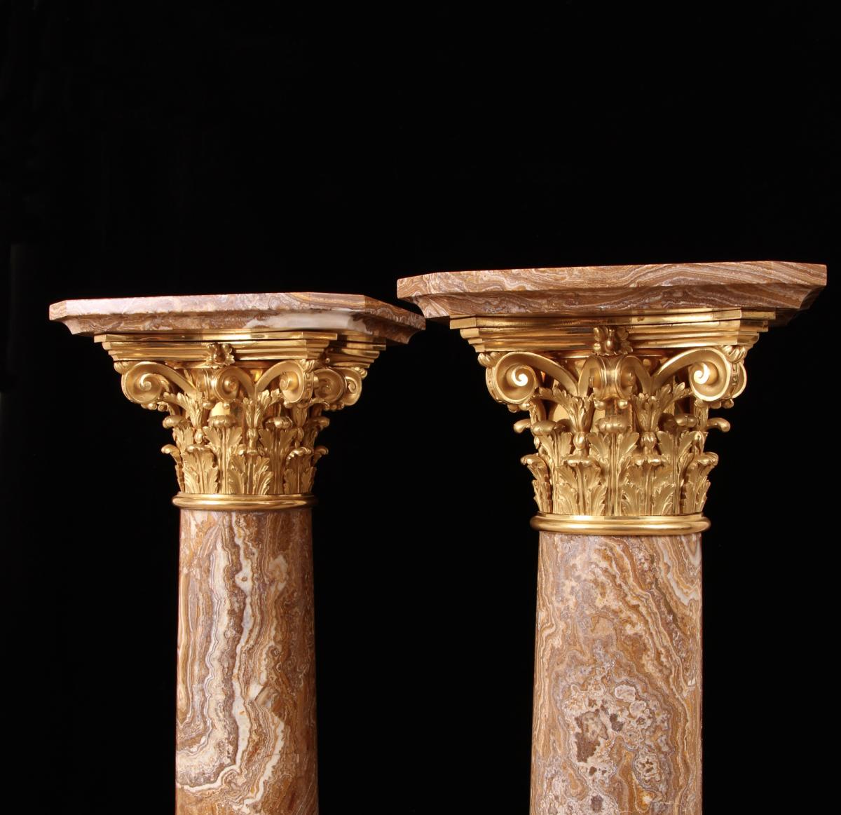 Alabastro Fiorito Antico Pedestal Columns