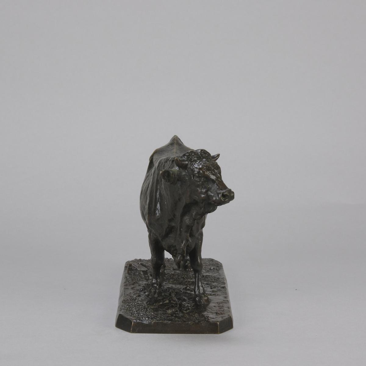 19th Century Animalier Bronze Study "Taureau Normand No.2" by Pierre Jules Mene