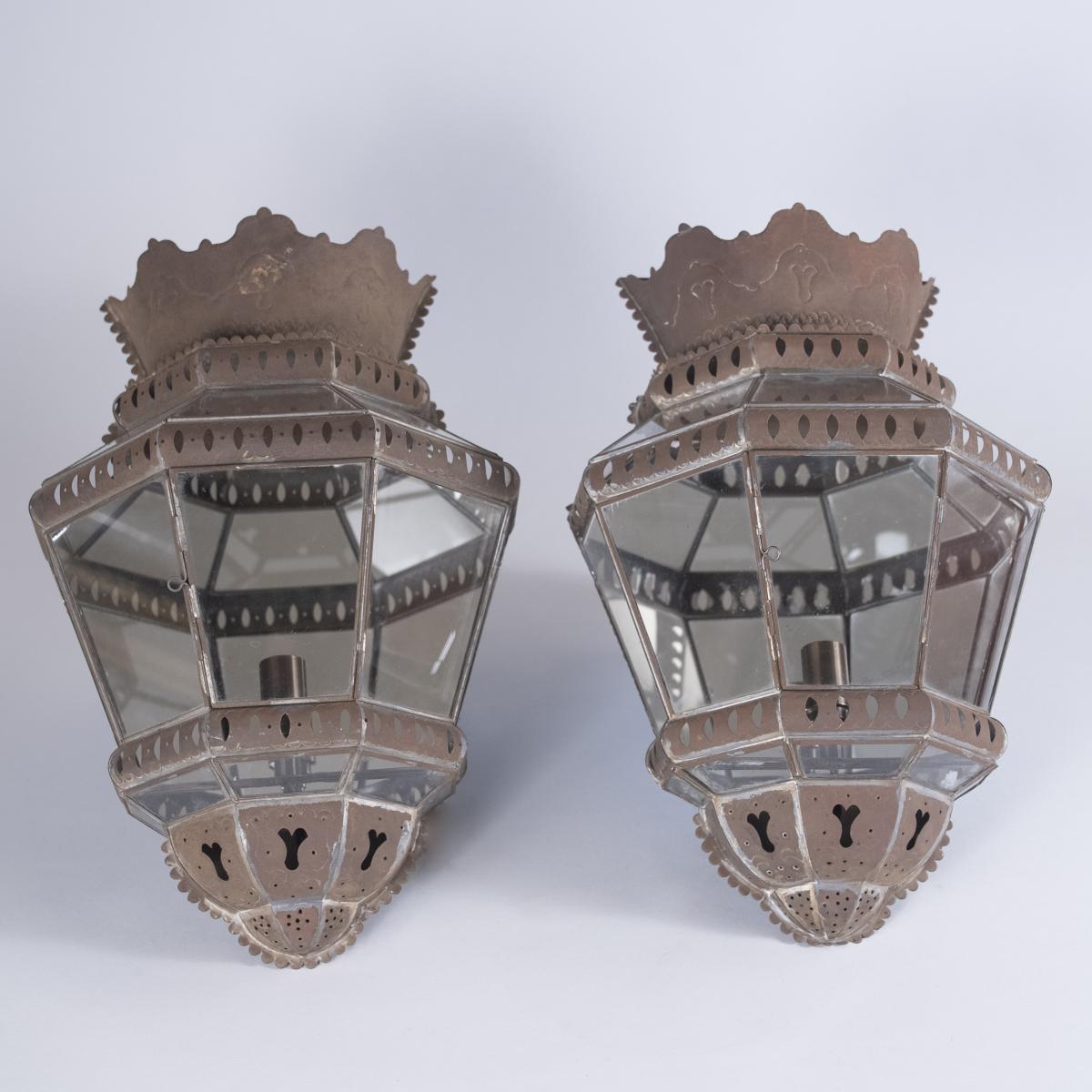 Late 19th Century Pair of French Wall Lanterns