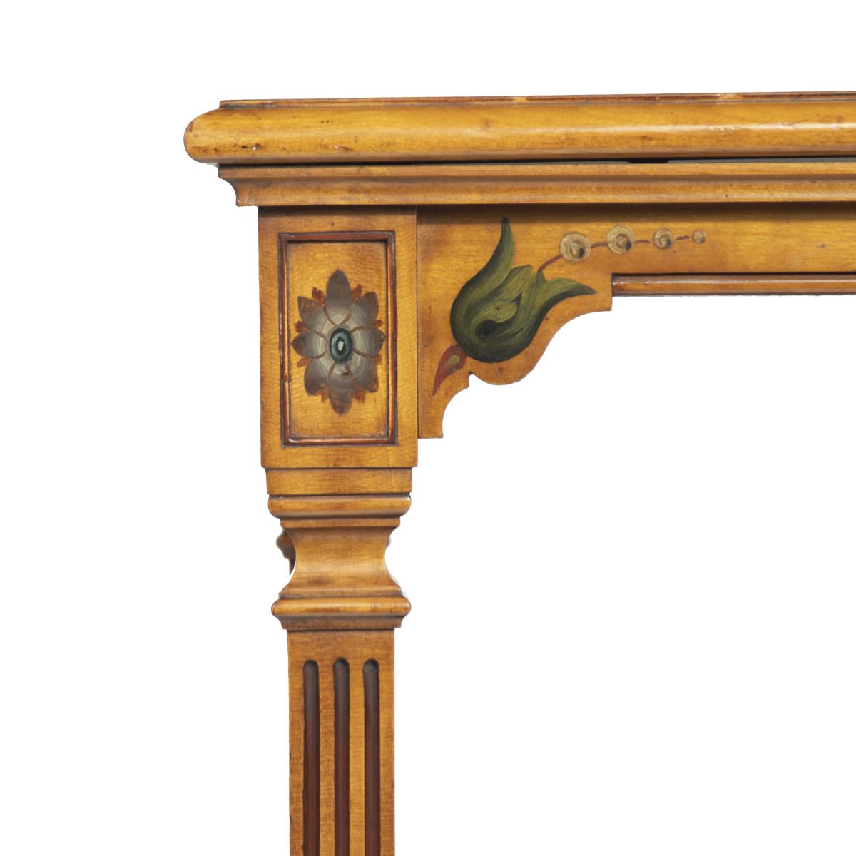 mid-Victorian free-standing painted satinwood two-tier table