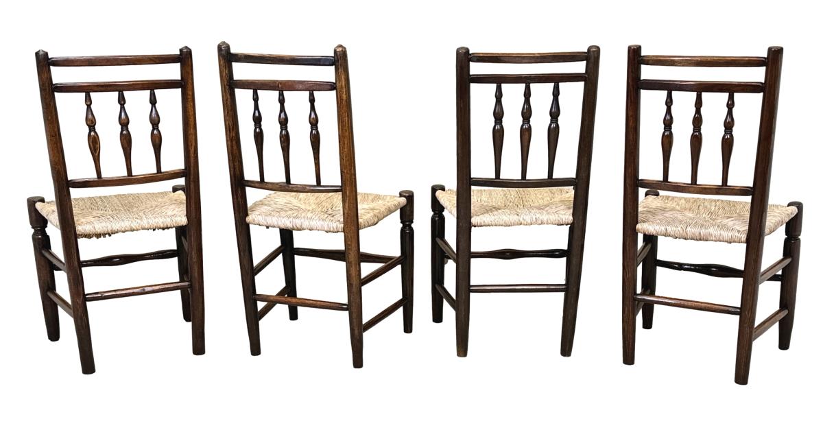 Set Of 8 Ash Farmhouse Kitchen Dining Chairs