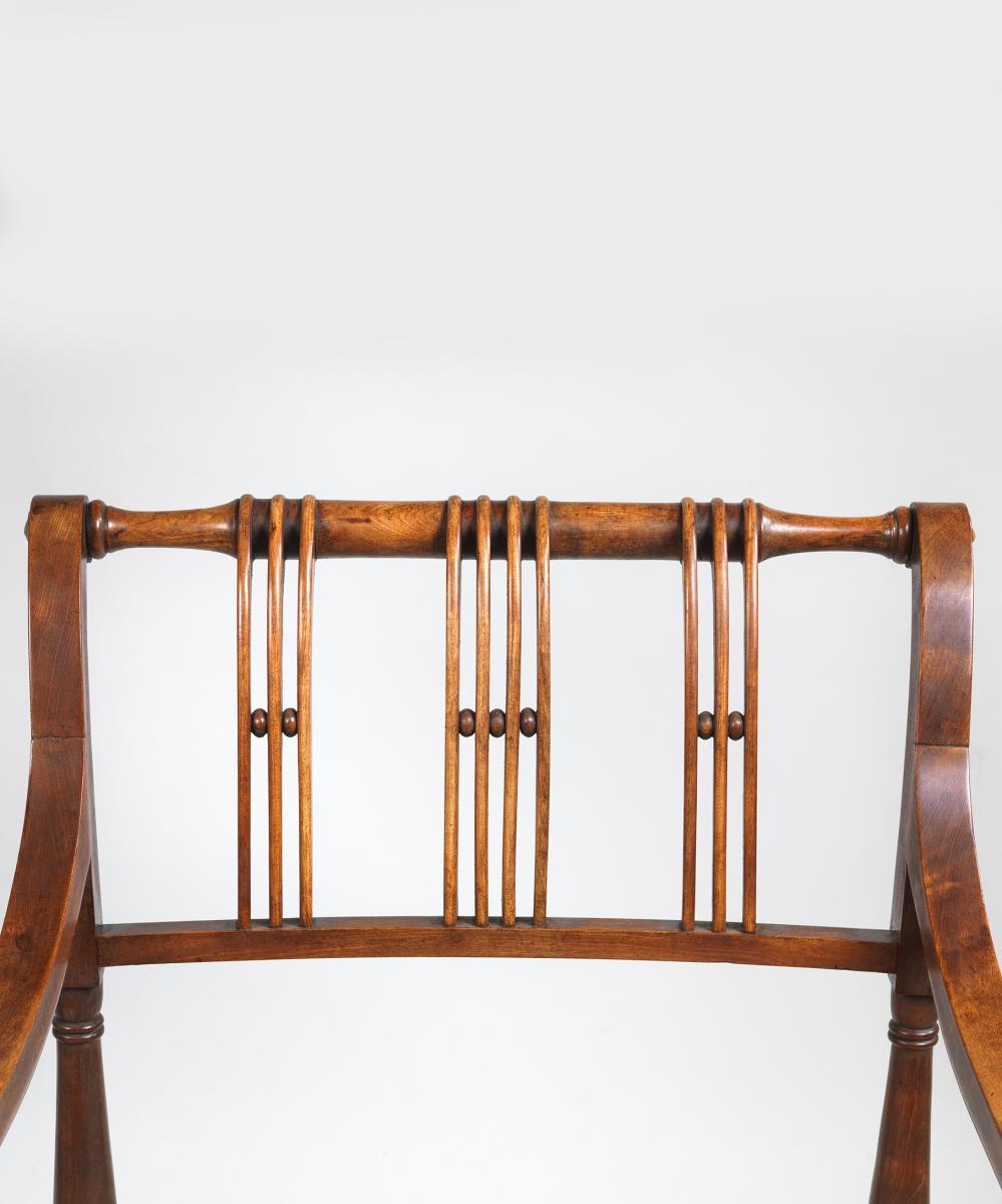 Set of six Georgian satinwood armchairs
