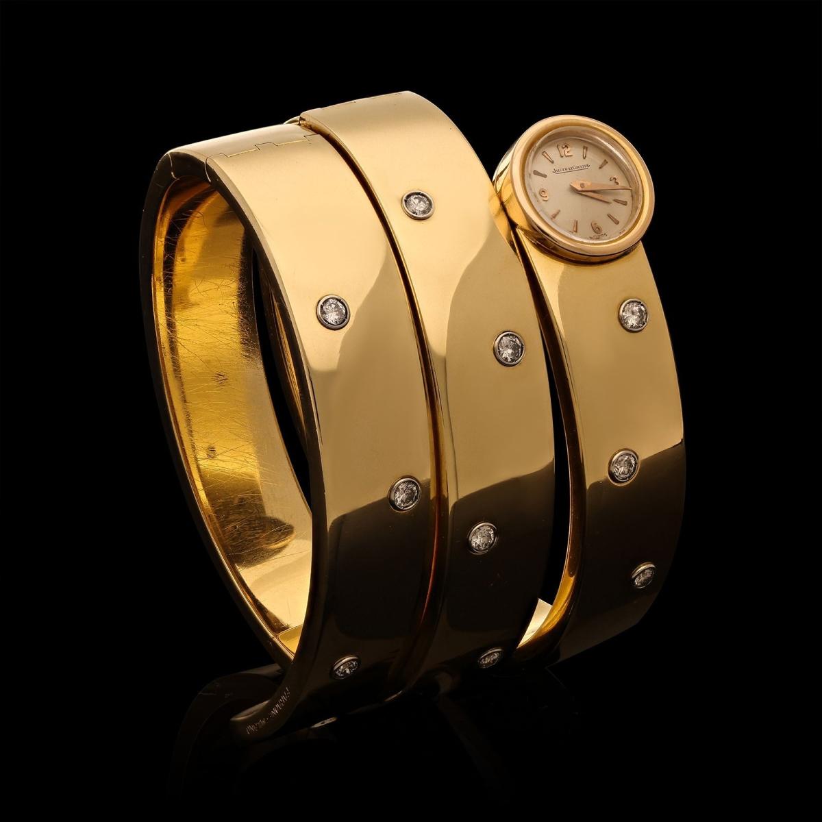 Faraone Gold And Diamond Wraparound Wrist Watch Circa 1980s