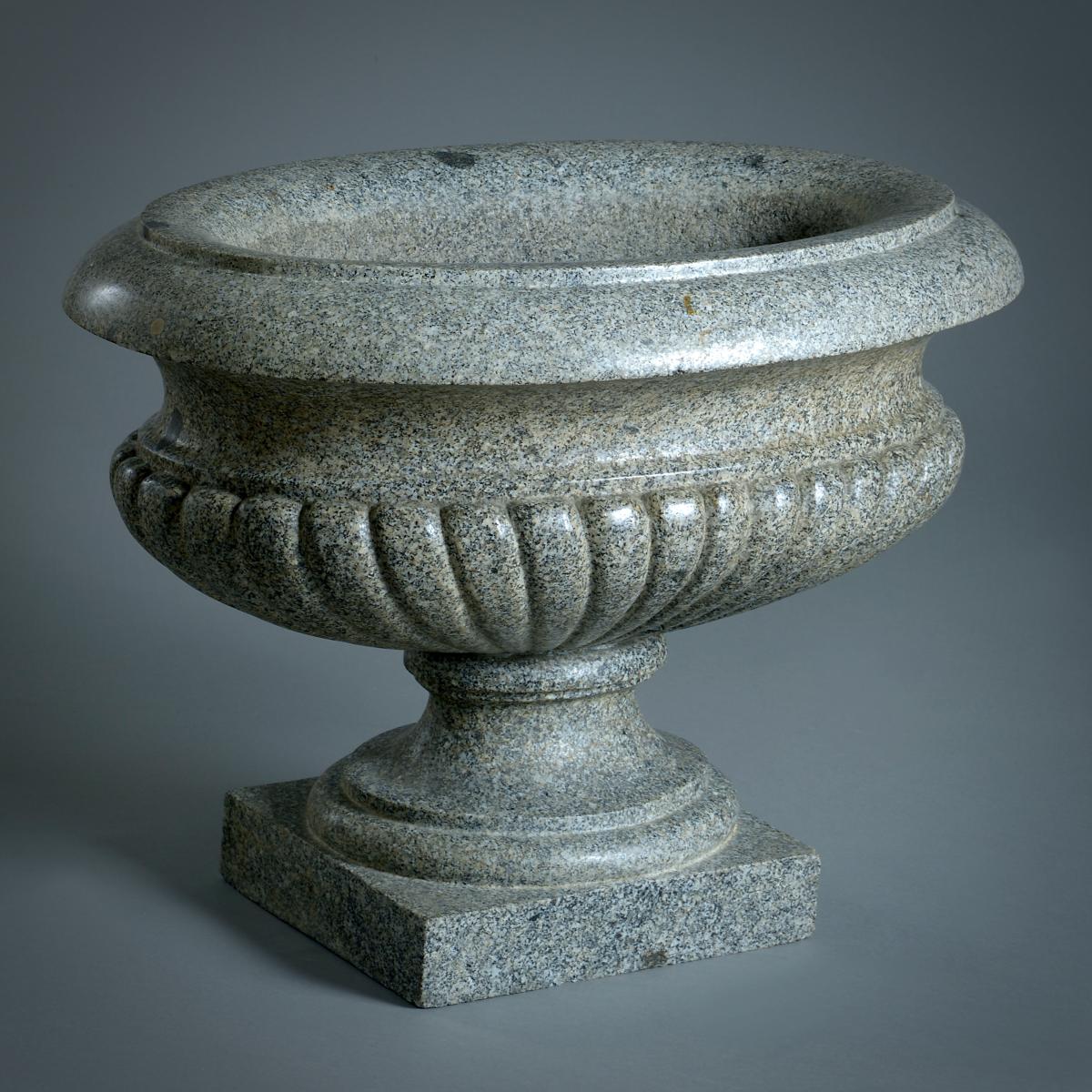 Roman Granito Del Foro Ribbed Oval Vase