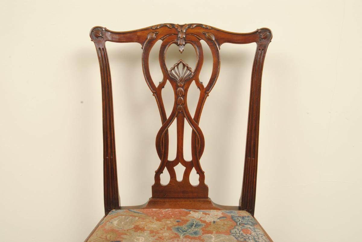Set of 8 Chippendale Period Chairs