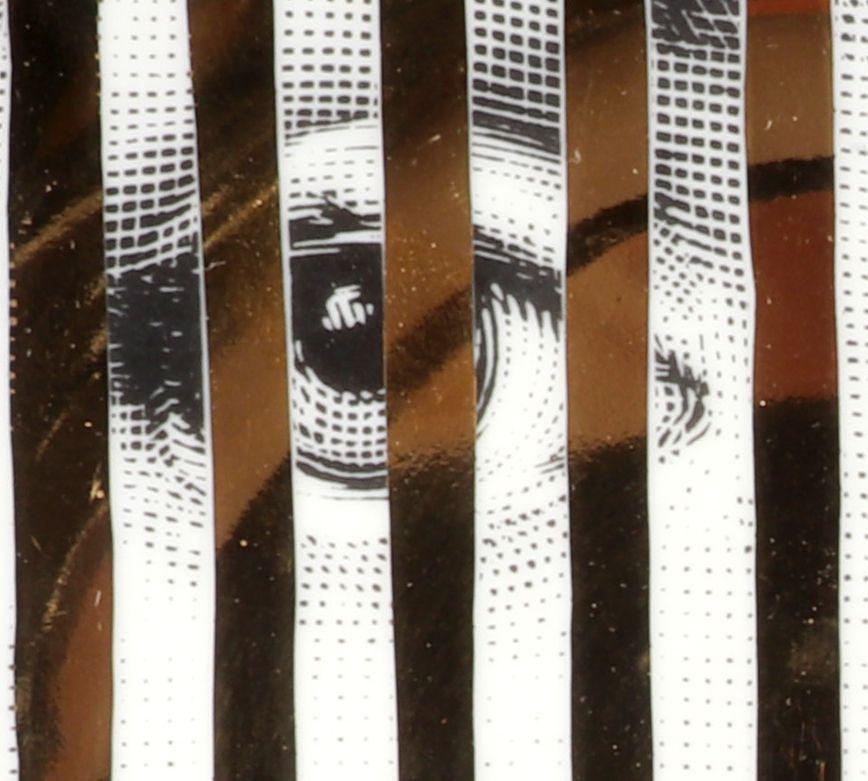 Fornasetti Themes & Variations Gold Plate, Tema E Variazioni, Pattern Number 34, Atelier Fornasetti.