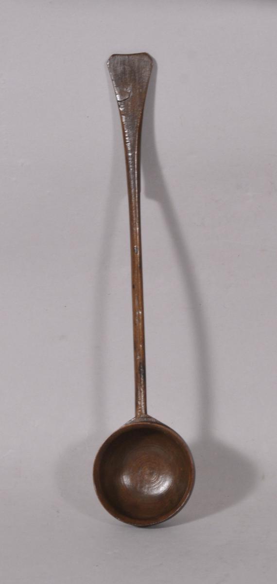 S/5522 Antique Treen 19th Century Sycamore Toddy Ladle
