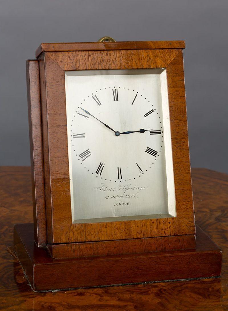 Mahogany Sedan Timepiece by Aubert & Klaftenberger, London