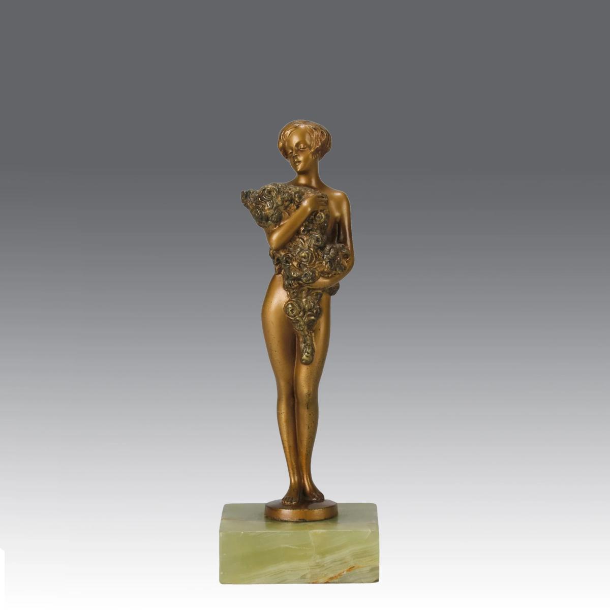 Early 20th Century Art Deco Cold Bronze entitled "The Bouquet" by Joseph Lorenzl