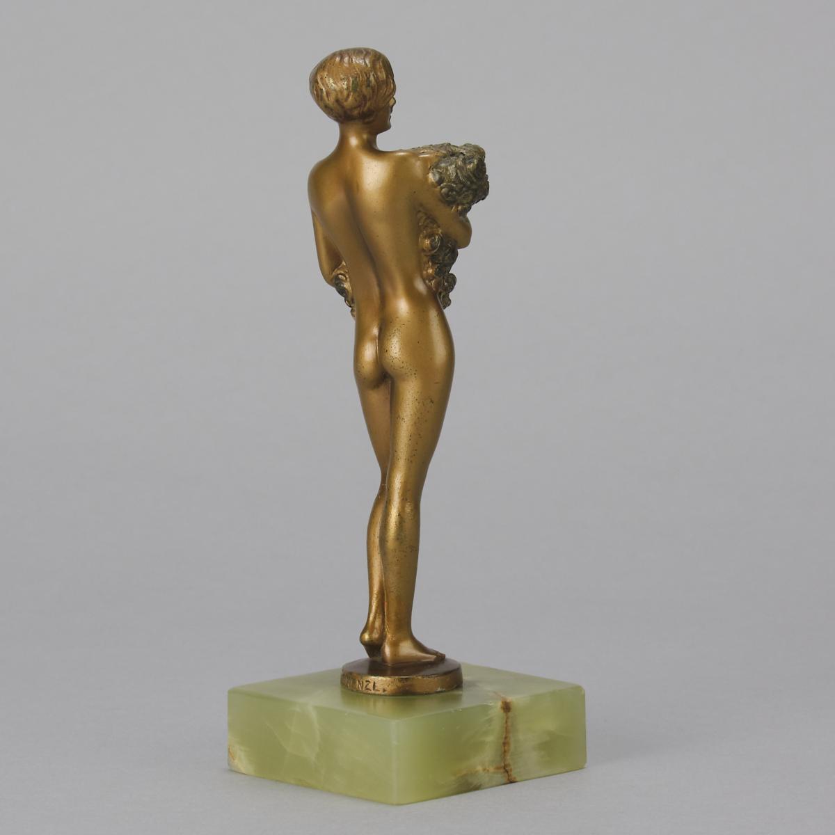 Early 20th Century Art Deco Cold Bronze entitled "The Bouquet" by Joseph Lorenzl