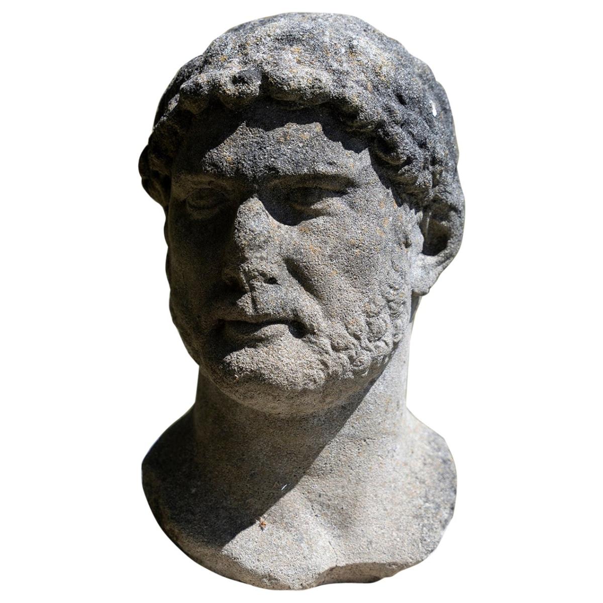 Mid Century Stone Bust of Brutus