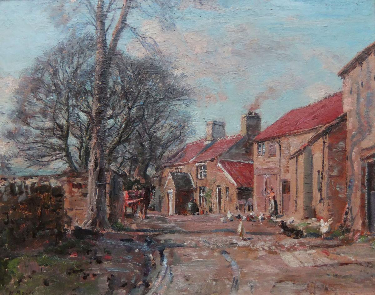 Herbert Royle Wharfedale Yorkshire oil painting on canvas rural farm