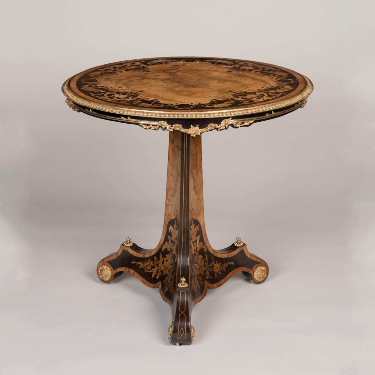 Marquetry Inlaid Table In the manner of Gillows