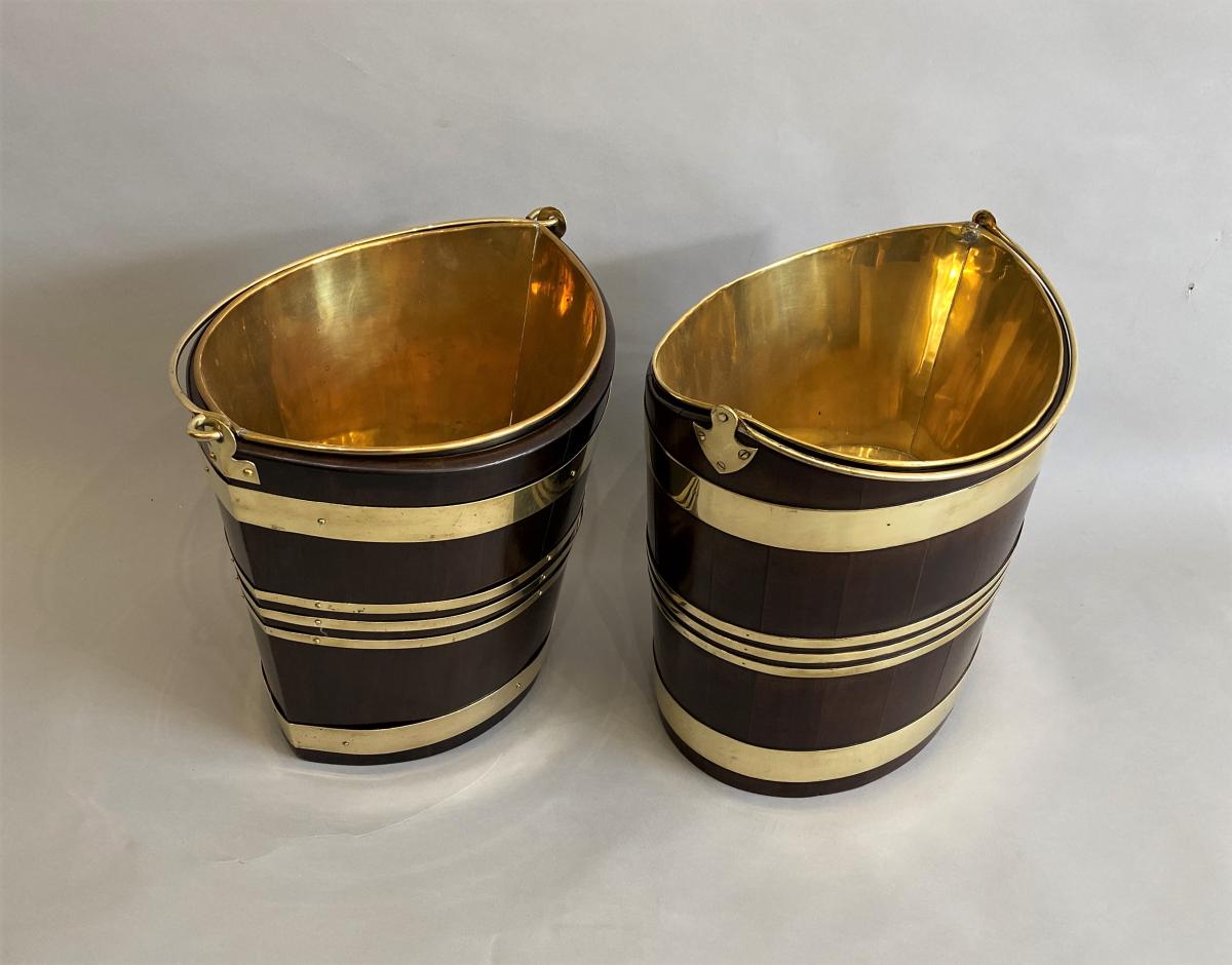 pair of Georgian mahogany & brass buckets